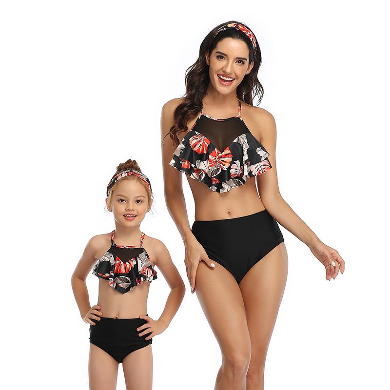 Họ Phù Hợp Với Đầm Mẹ Con Gái Bikini Phù Hợp Với Bố Sơn Bãi Biển Ban Ngắn Cho Mùa Hè Đi Biển Họ Phù Hợp Với Đồ Bơi