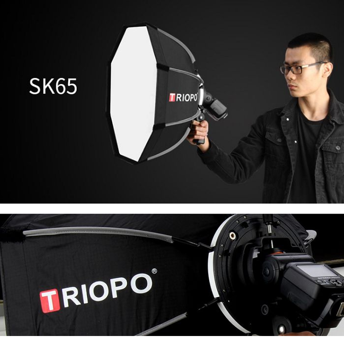 SOFTBOX BÁT GIÁC TRIOPO KS65 CHO ĐÈN FLASH SPEEDLITE HÀNG CHÍNH HÃNG