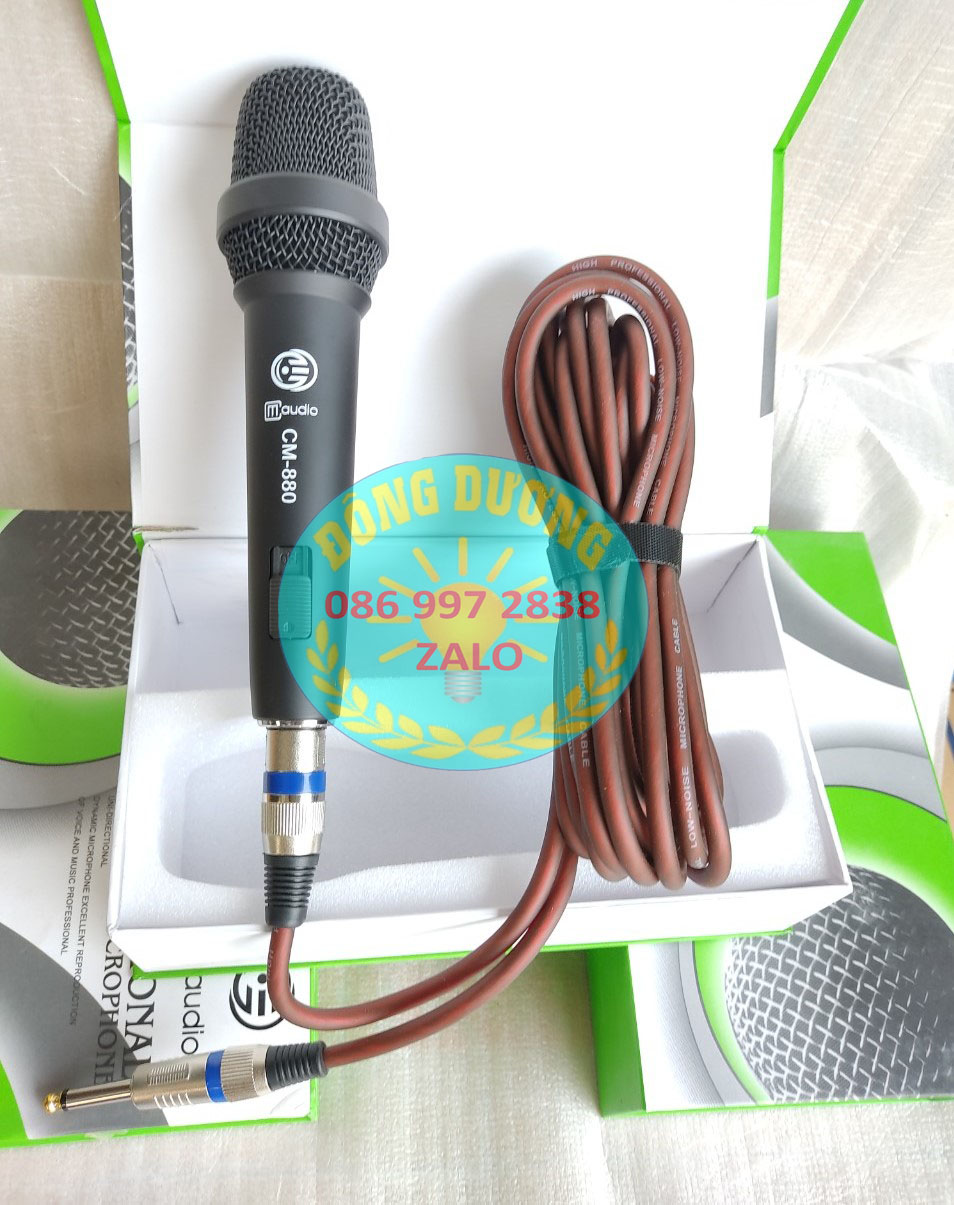 MICRO KARAOKE CÓ DÂY CM880 - HÚT MẠNH HÁT NHẸ - DÂY 6 MÉT - HÀNG CHÍNH HÃNG