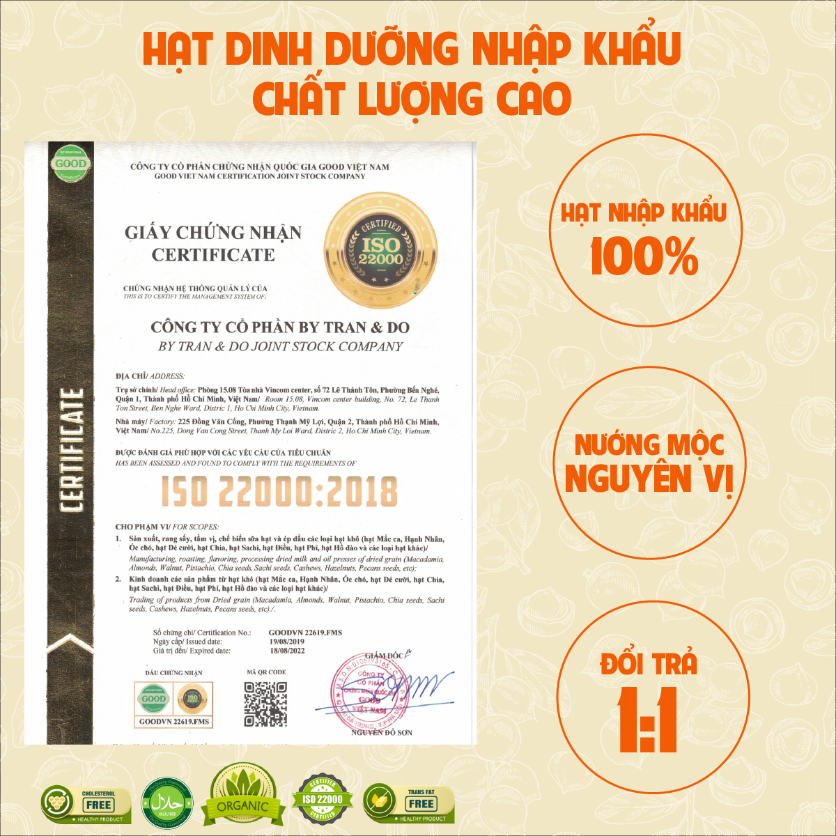 COMBO Chăm Sóc Tim Mạch - Hạt Óc Chó Chile (500g) + Hạnh Nhân Rang Bơ(500g) + Hạt Dẻ Cười(180g) Pam's