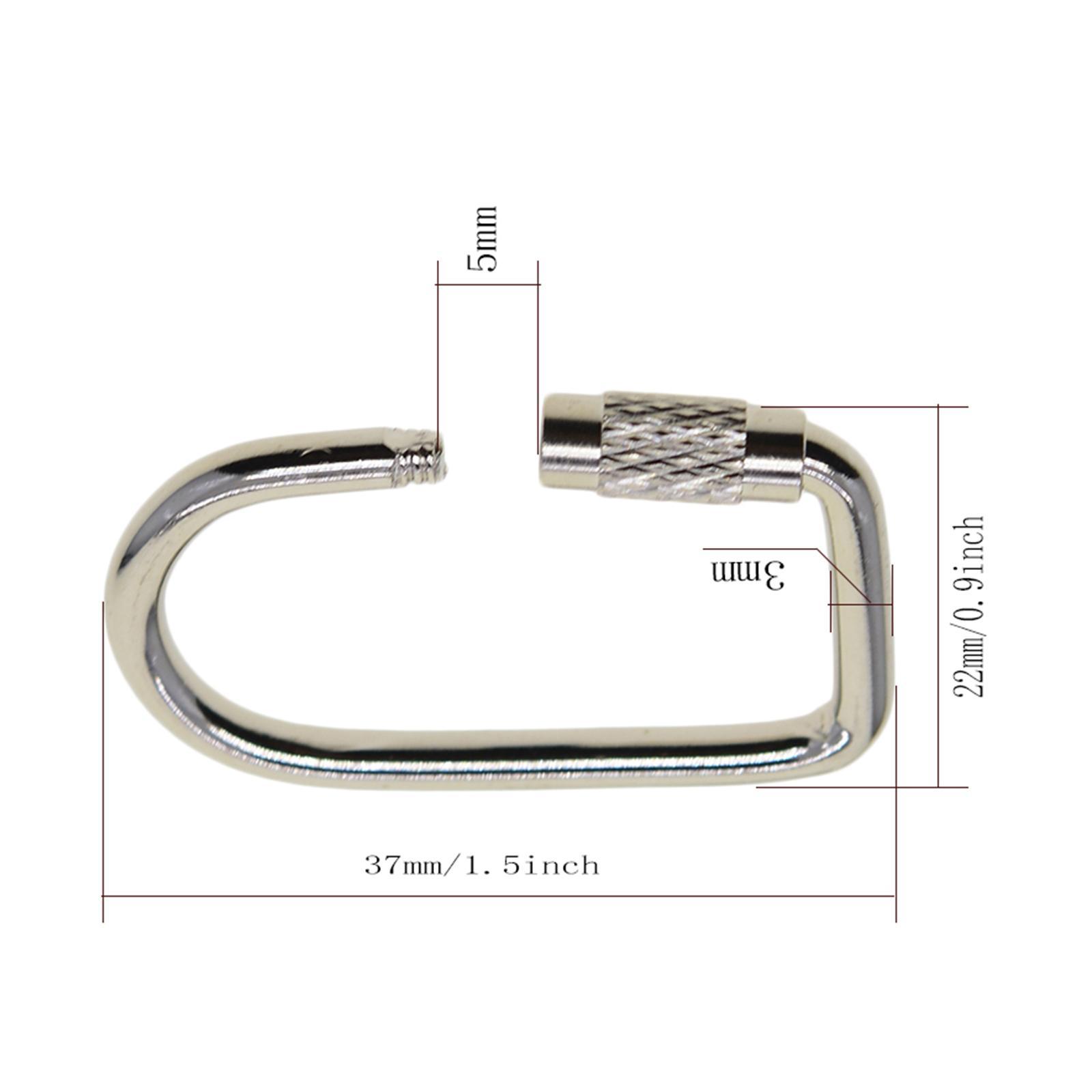 10 Pieces Locking Carabiner Locking Clips Screw Lock Buckle for Bags Outdoor