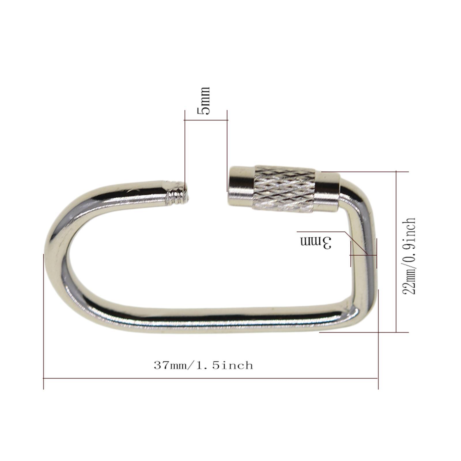 10x Locking Carabiner Carabiner Clip Lightweight Locking Clips Sturdy Screw Lock Buckle DIY Keychain Clips for Outdoor Bags Indoor Backpack