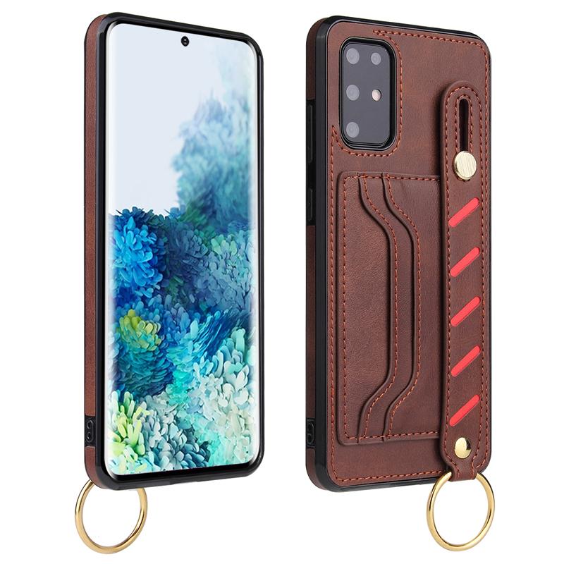 Ốp điện thoại bằng da có ngăn đựng thẻ và dây vòng tay cho SAMSUNG NOTE20 S20 FE ULTRA NOTE10 PLUS