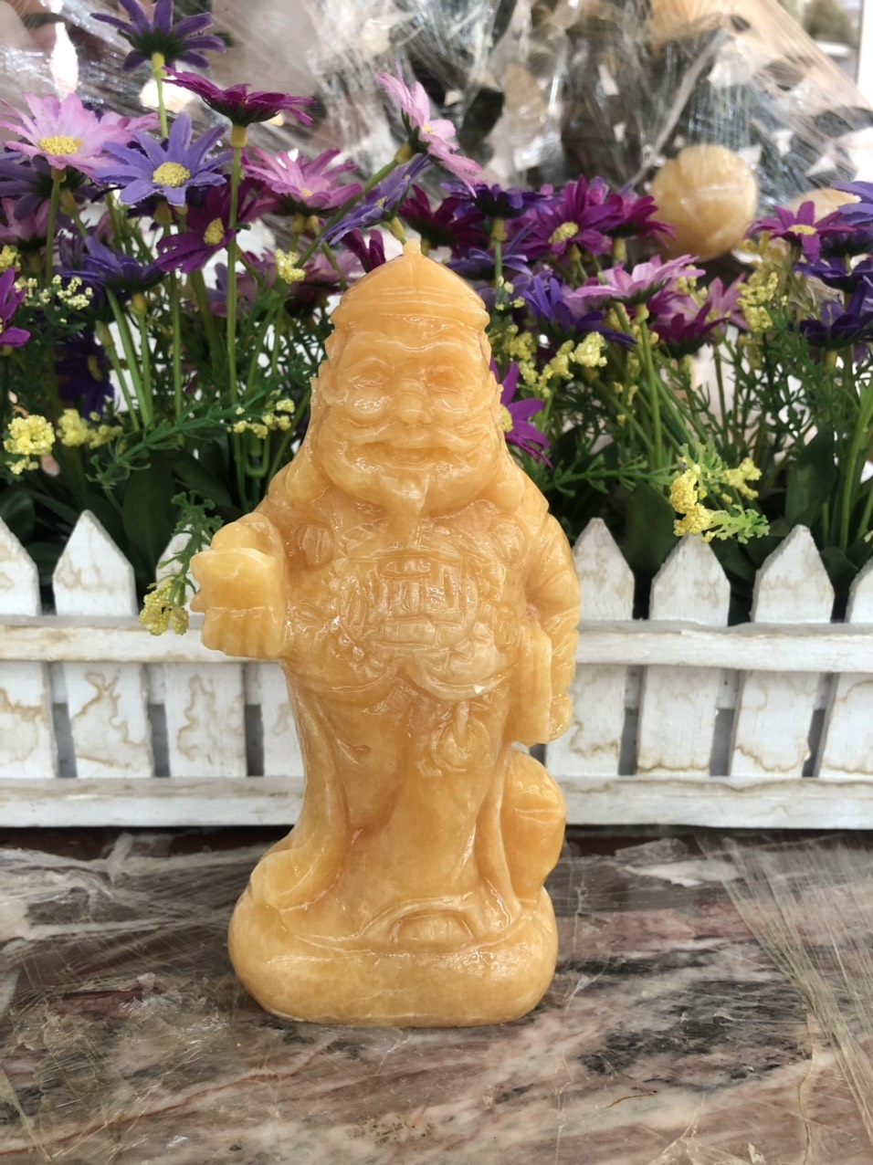 Tượng ông Quản Gia đá ngọc hoàng long - Cao 15 cm