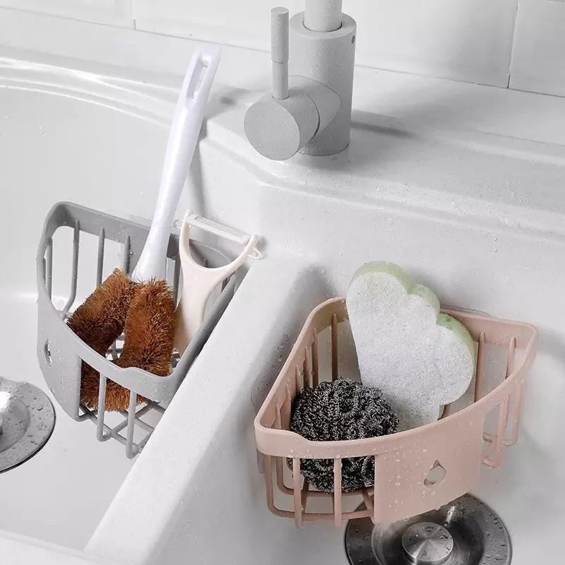 Kệ góc mini dán tường nhà tắm, nhà bếp tiện dụng Kệ tam giác dán góc tường thiết kế hình tam giác giúp tận dụng tiết kiệm không gian phòng tắm HT679 - Giao Ngẫu Nhiên