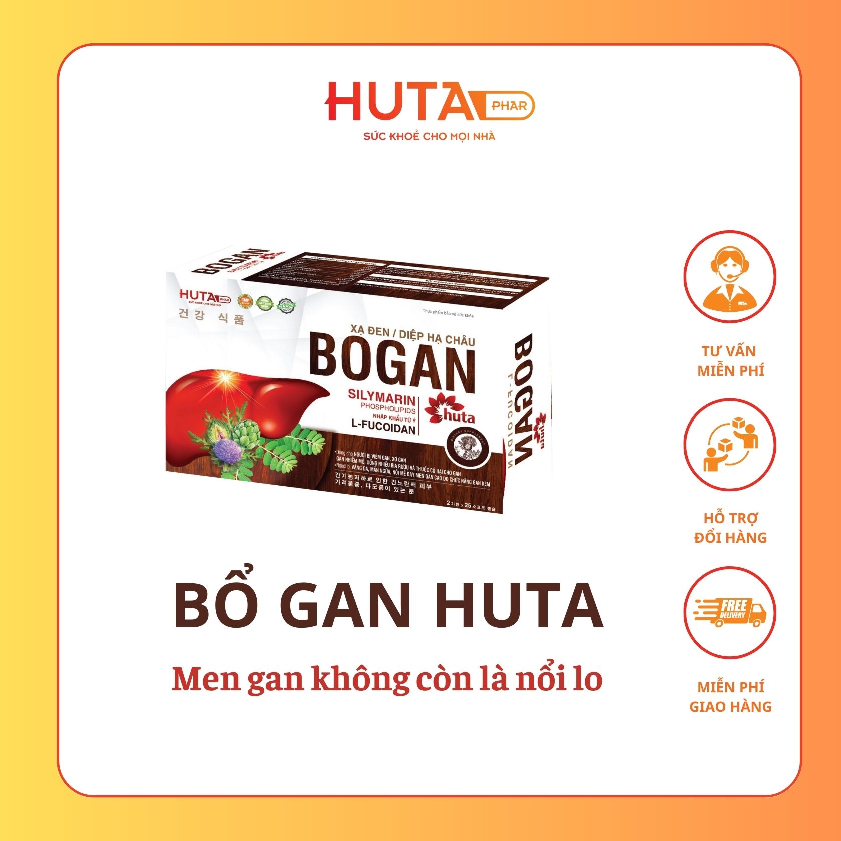 Bổ gan Huta _ bổ sung thành phần L-fucoidan 60% hỗ trợ tăng cường chức năng gan