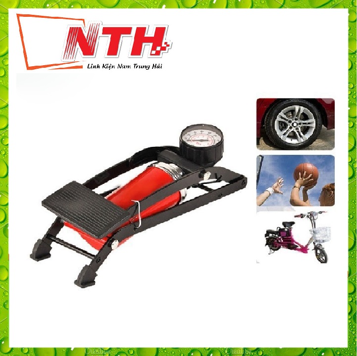 Bơm đạp chân xe máy xe đạp bóng loại 1 pitton
