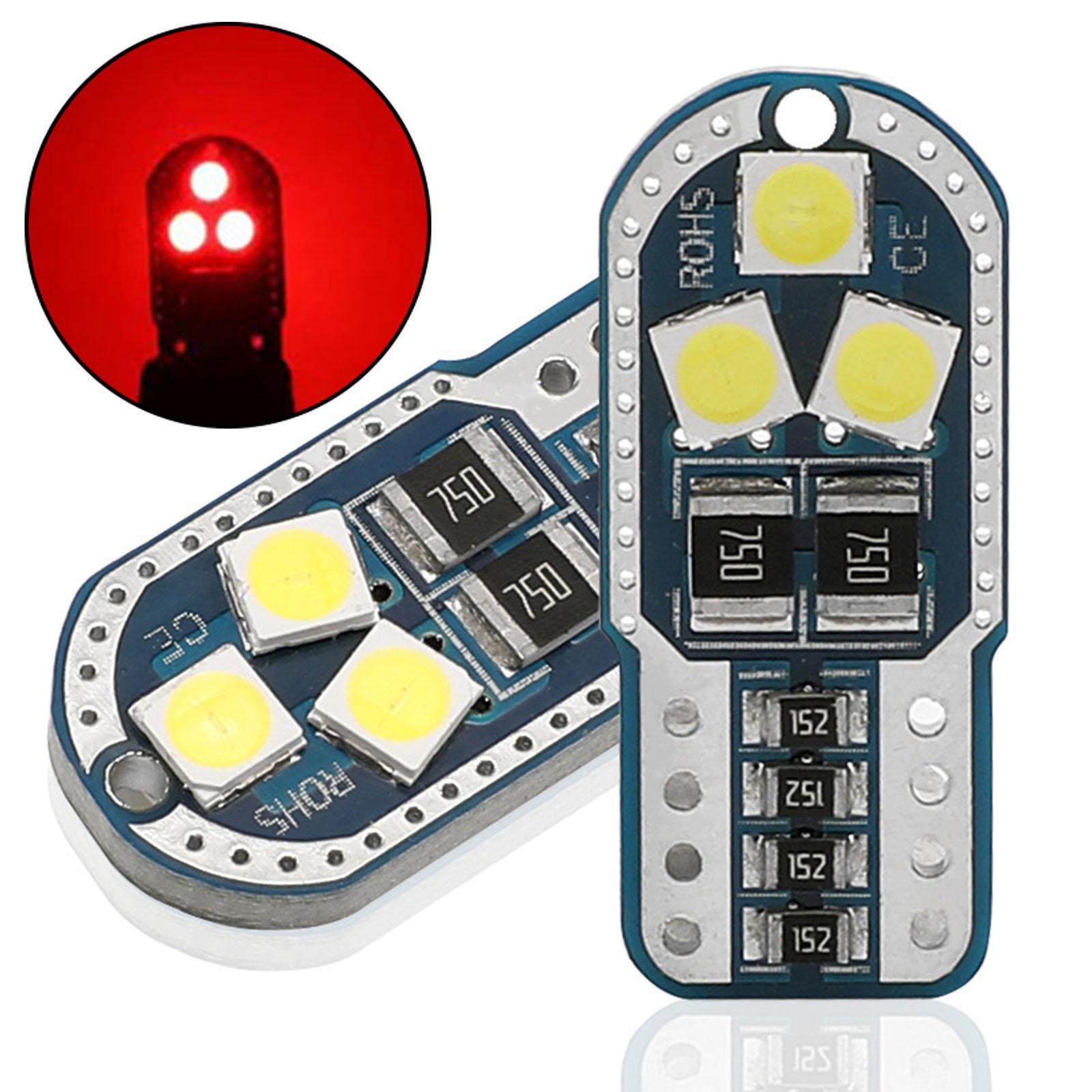 3X 2Pcs T10 194 168 DC12V LED Lights Bulb Dome Lights Light Red Light