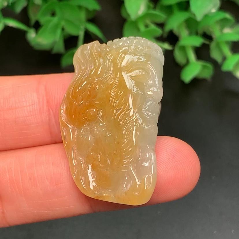 Mặt Phật thiện ác Ngọc phỉ thúy tự nhiên Jadeite A
