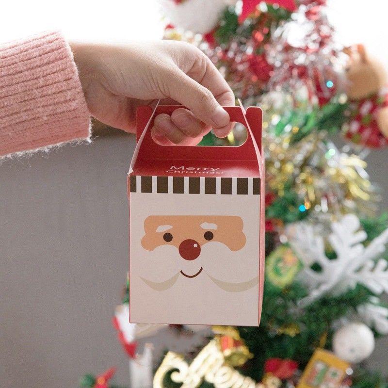 Hộp giấy đựng quà ăn nhẹ họa tiết Giáng Sinh dễ thương
