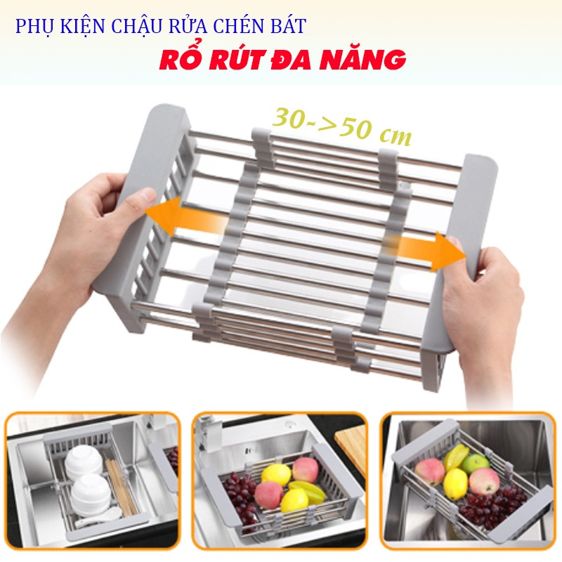 COMBO Chậu Rửa Bát 2 Hộc Có Chân Kèm Kệ Úp Chén Đa Năng - Gồm chậu, kệ úp chén, vòi lạnh Luxta, tặng rổ rút, vòi hút xà bông