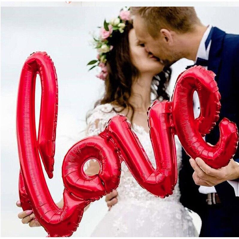 ( Nhiều màu) Chữ Love liền trang trí phòng cưới tiệc cưới size 60*80cm