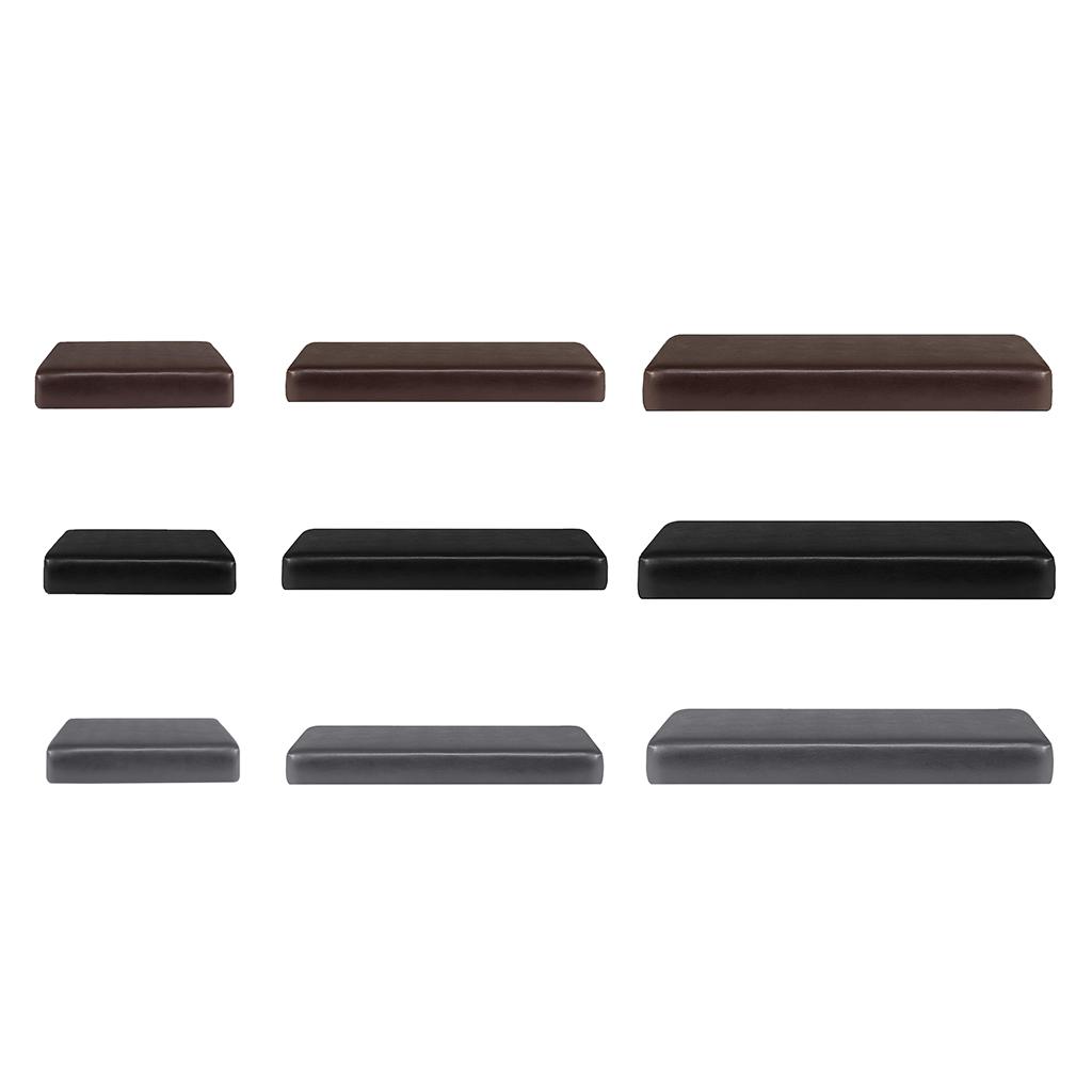 2pcs PU Seat Cushion Slip Furniture for Sofa Couch Gray