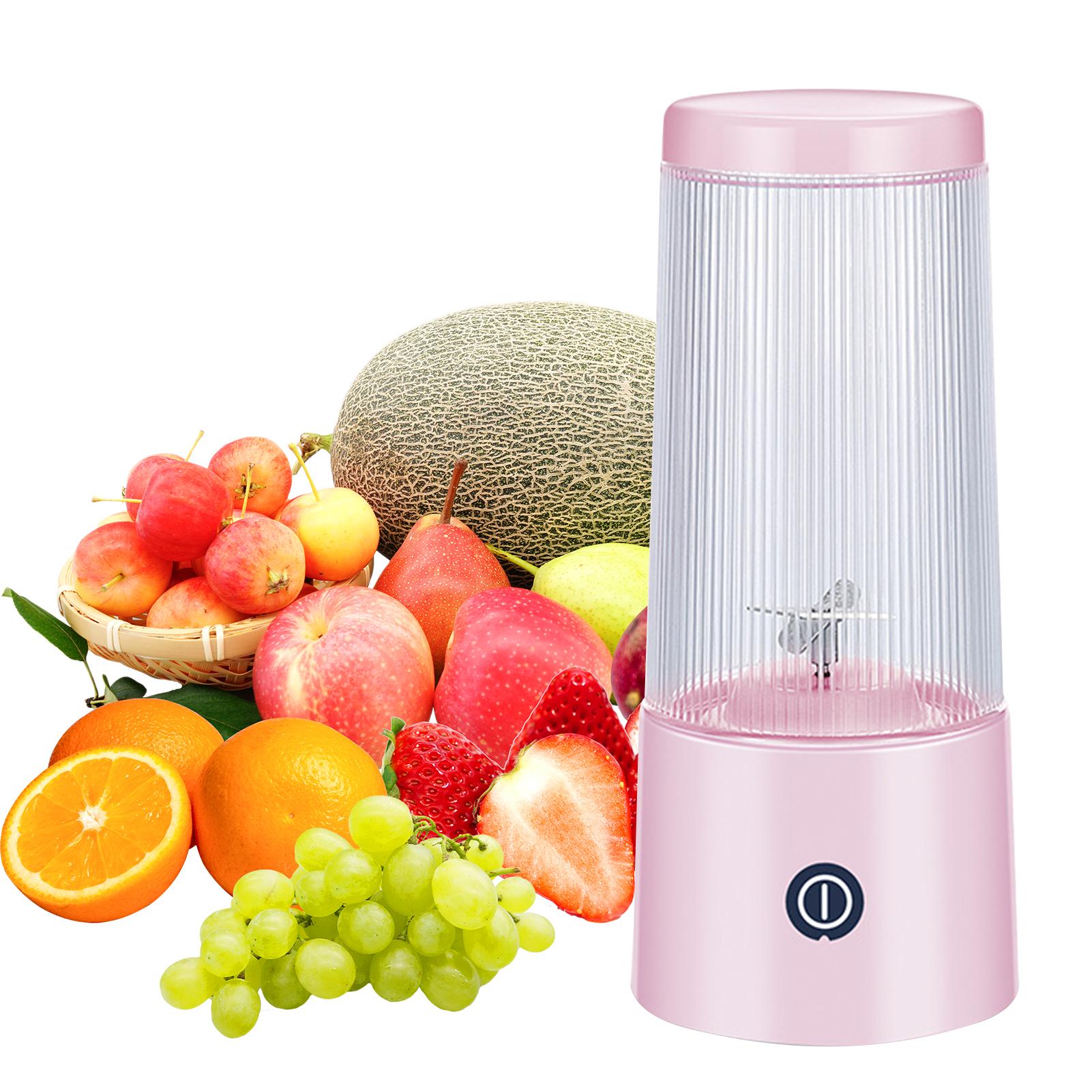 Cốc say sinh tố cầm tay 350ml, lưỡi dao bằng thép không gỉ, có thể xay trái cây và rau củ ở 360 độ, sạc USBv