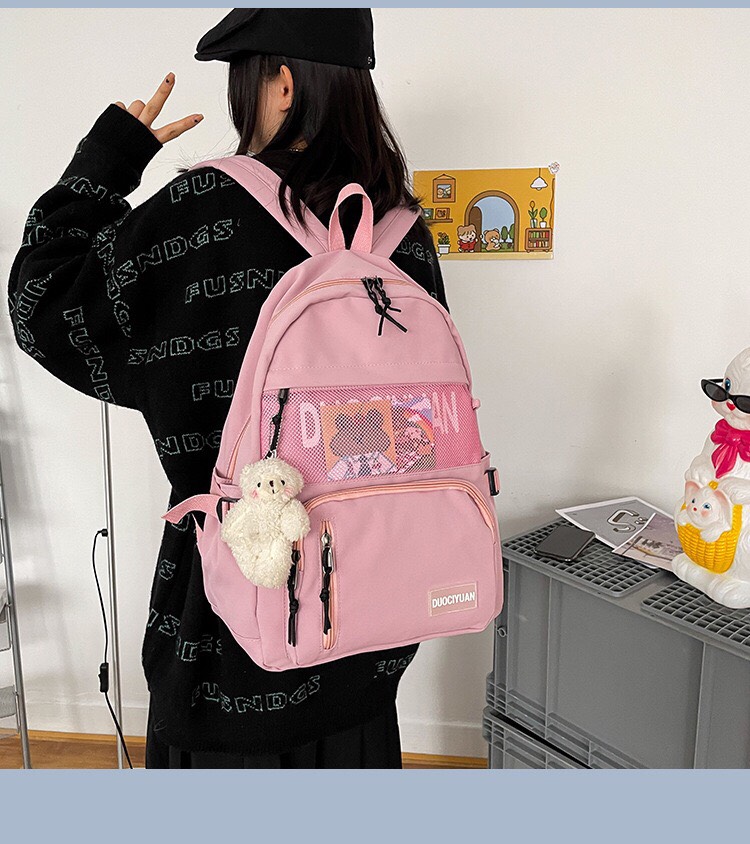 Balo gấu ulzzang chống Kute hàn quốc nước mẫu hót nhất 2021 có kèm gấu B086