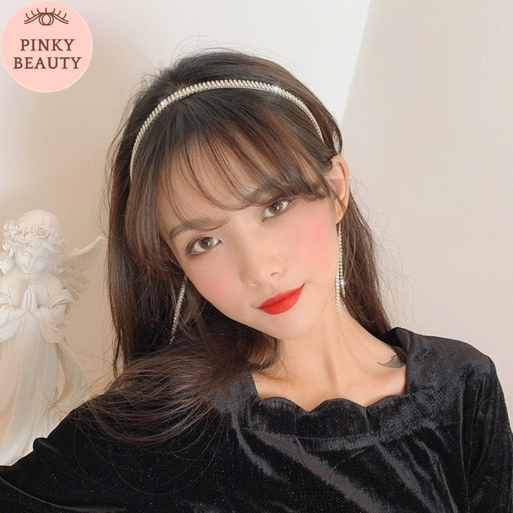 Băng Đô Đính Đá Phối Tua Rua Bờm Cài Tóc Phong Cách Hàn Quốc Thời Trang Pinky Beauty Xinh Xắn Cá Tính Sang Trọng