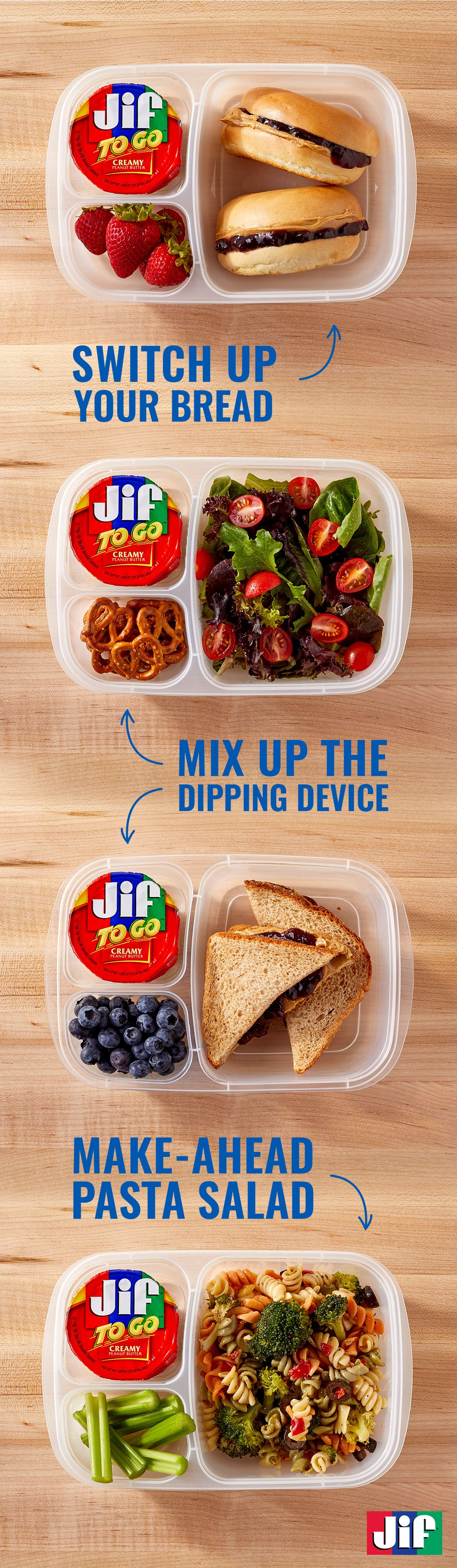 Bơ Đậu Phộng Mịn Jif To Go 344g (8 cốc x 43g) (Mỹ)