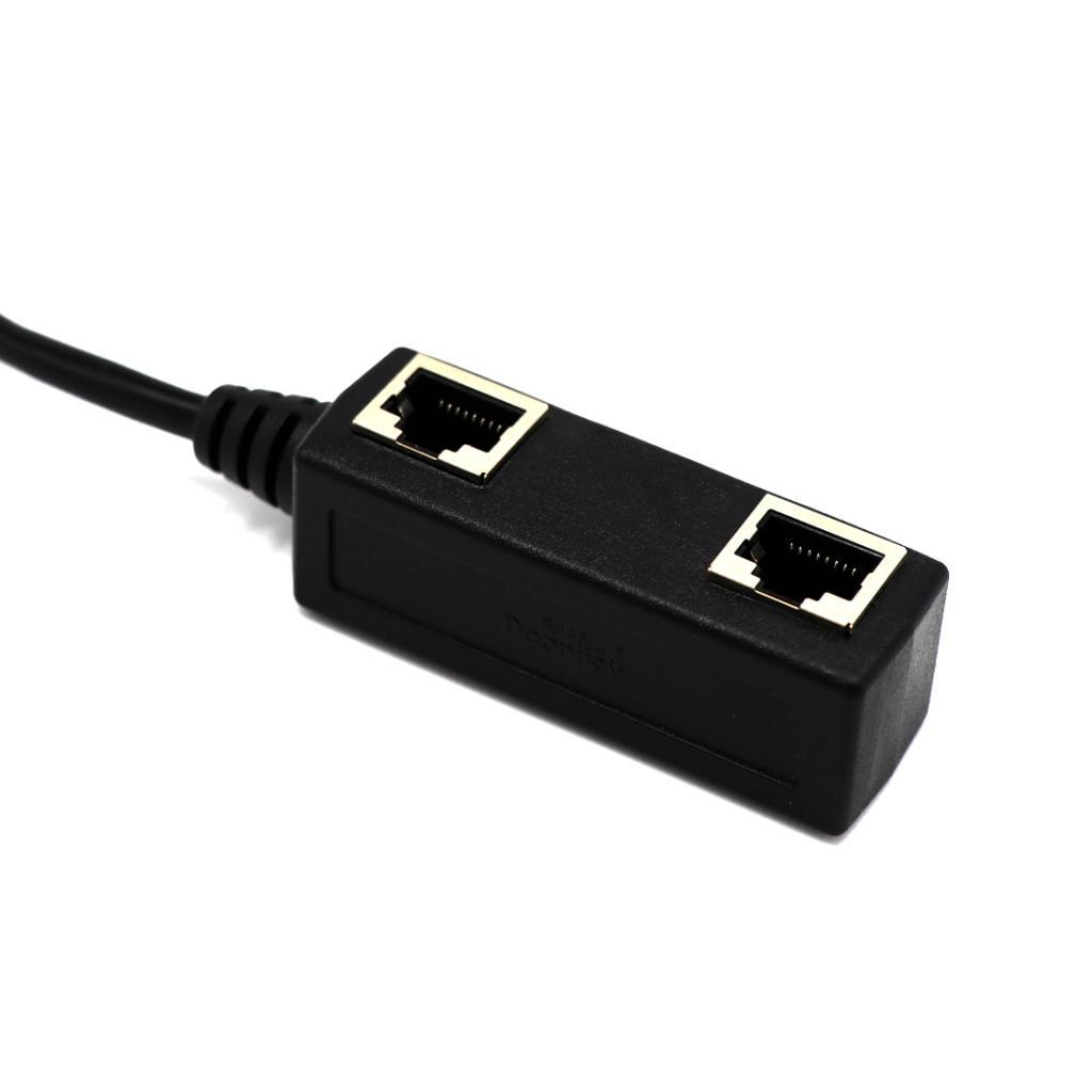2pcs 1 To 2 LAN Ethernet Network RJ45 Plug Connector Splitter Adapter Cable