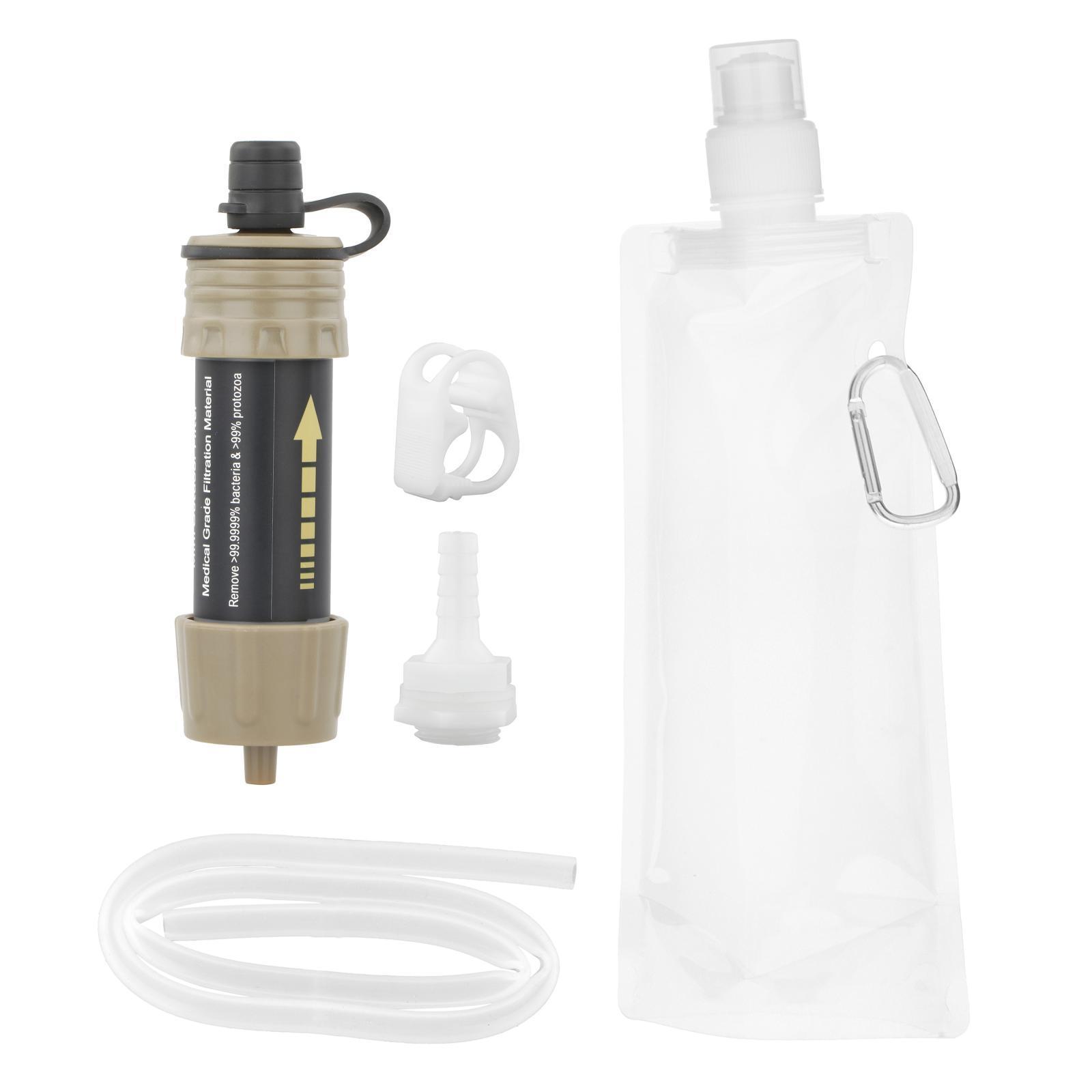 Portable Water Filter Straw Kit Outdoor Water Filter Water Purification with Bag for Traveling