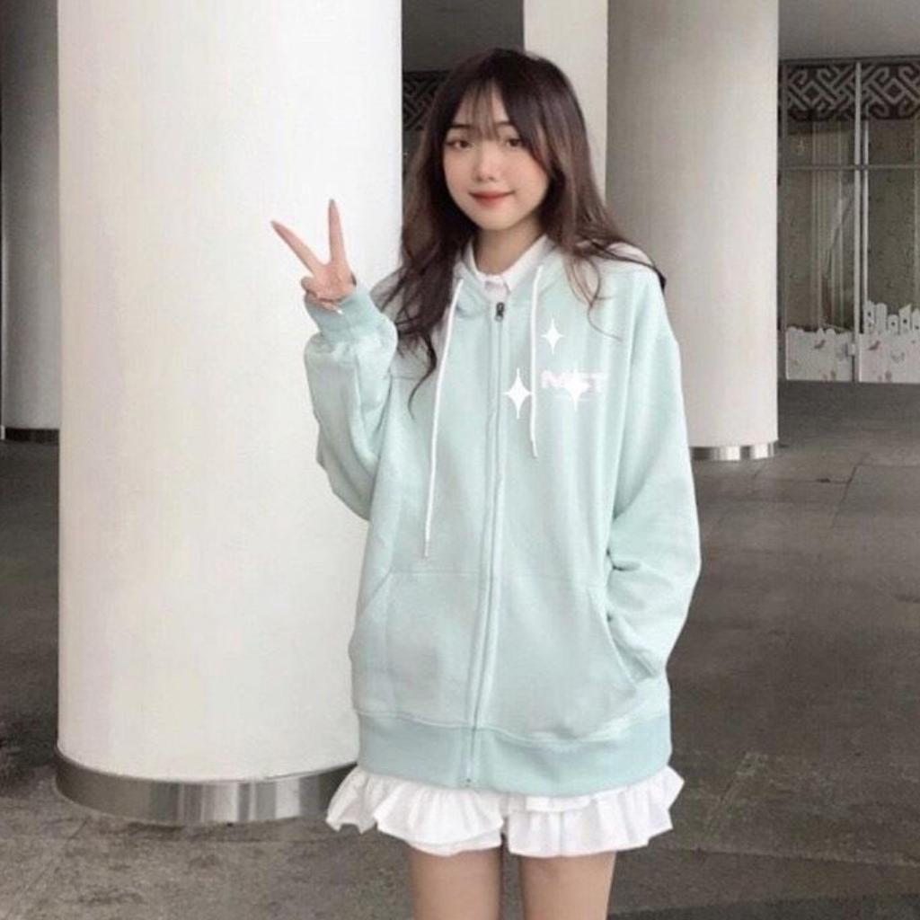 Hình ảnh Áo khoác nỉ nam nữ form rộng MISS jacket hoodie dây kéo ulzzang unisex hottrend Hàn Quốc mềm mịn rẻ đẹp