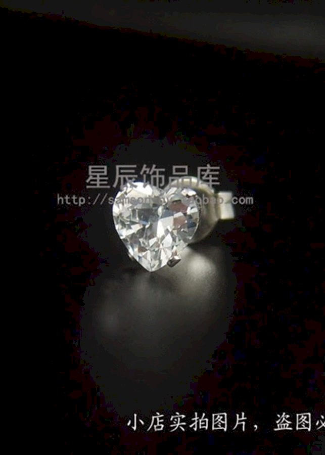 Bông tai inox đá pha lê mài trái tim BT23