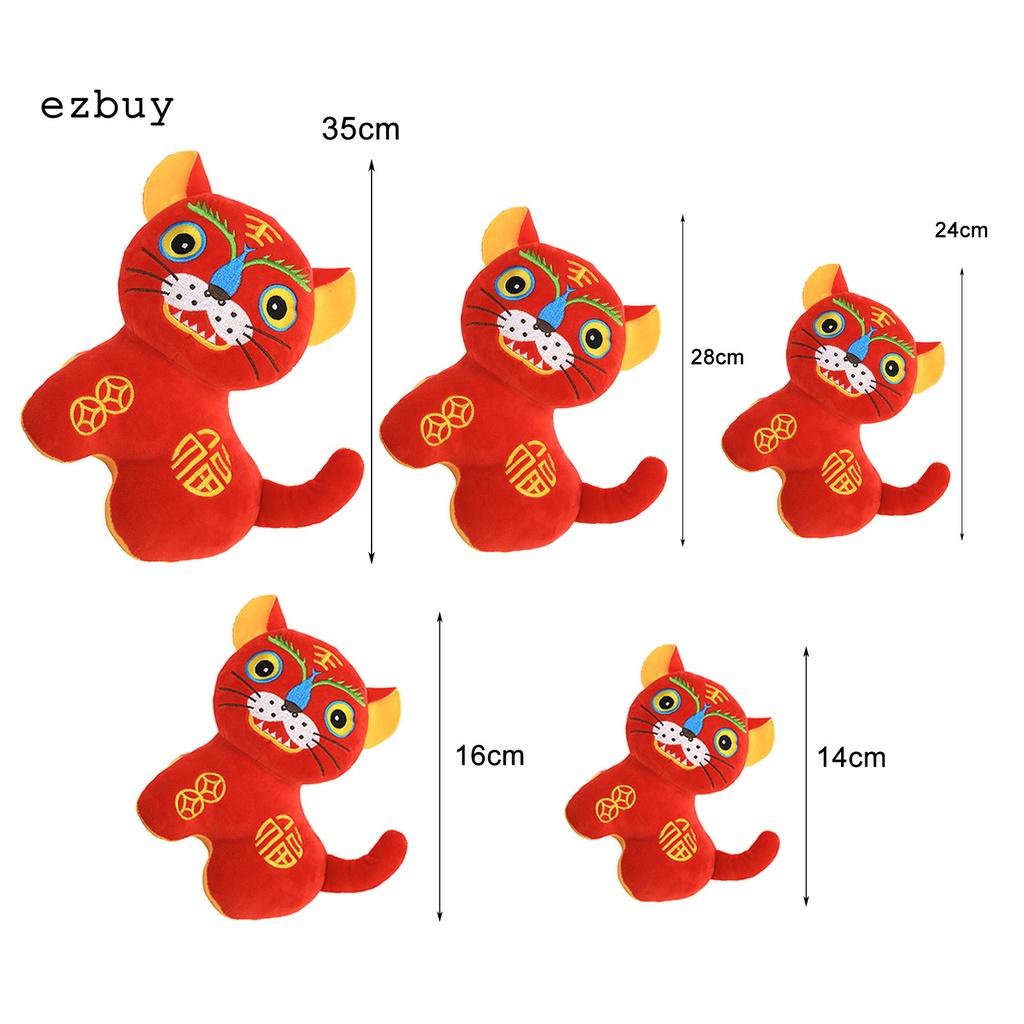 New Year Gift Tiger Plush Pendant Desktop Ornaments Chinese Zodiac Tiger Collectable for Decor