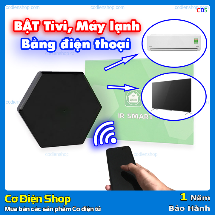 Bộ điều khiển Tivi, Máy lạnh [từ xa bằng điện thoại] Hunonic IR Smart | Điều khiển Tất cả các thiết bị Hồng ngoại từ xa