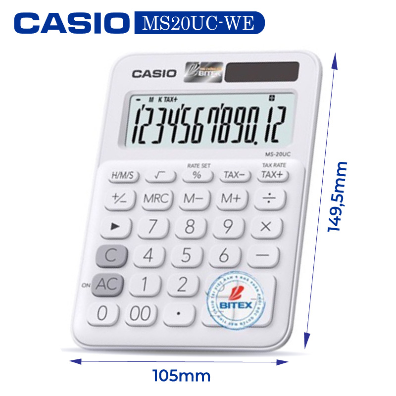 Máy tính Casio MS-20UC, Bảo hành 7 năm - Giao màu ngẫu nhiên - Hàng chính hãng Bitex