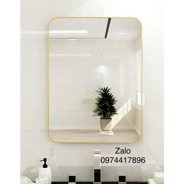 Luxury Gương viền thép tĩnh điện chữ nhật 50x70