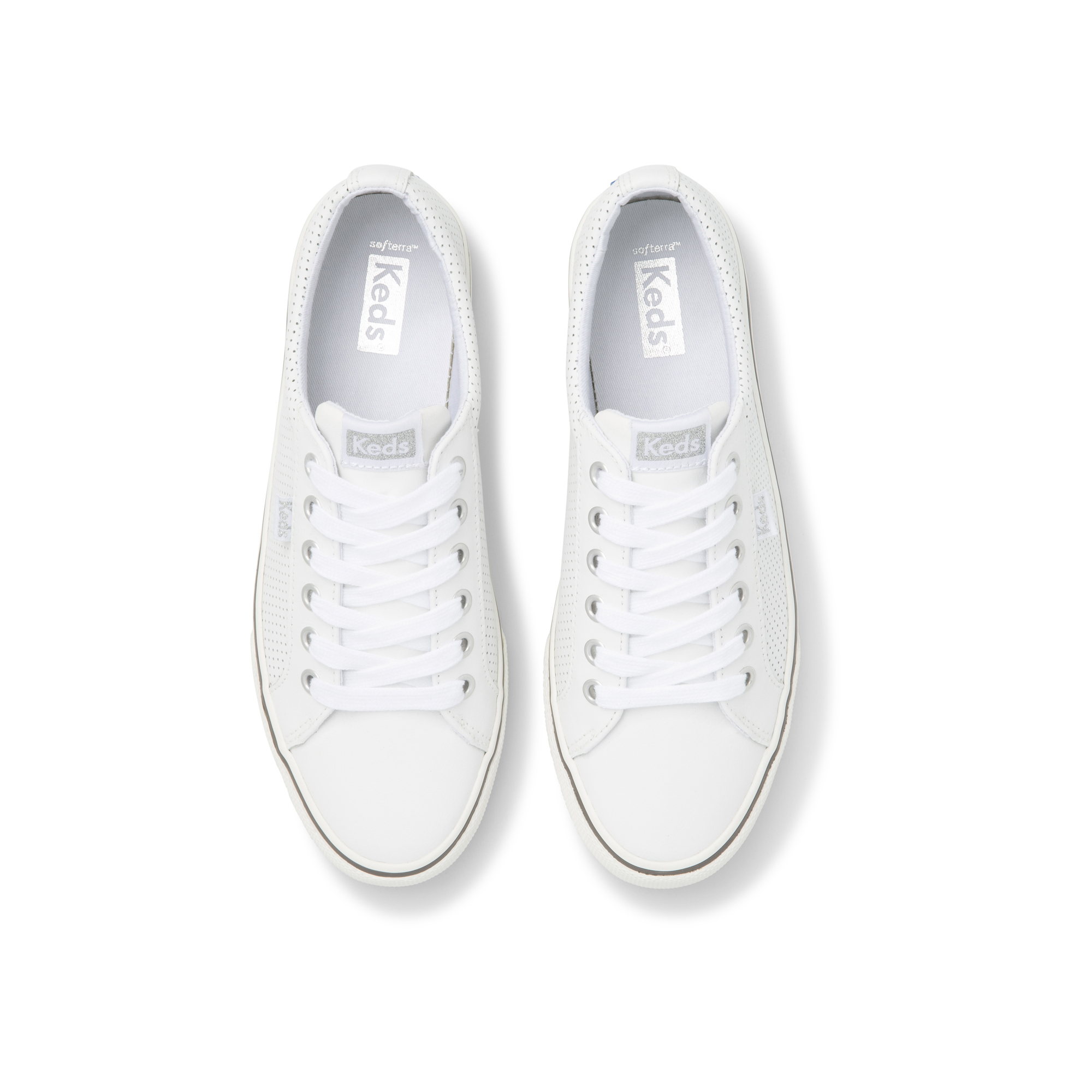 Giày Thể Thao Keds Nữ- Jump Kick Perf Leather White- KD065971