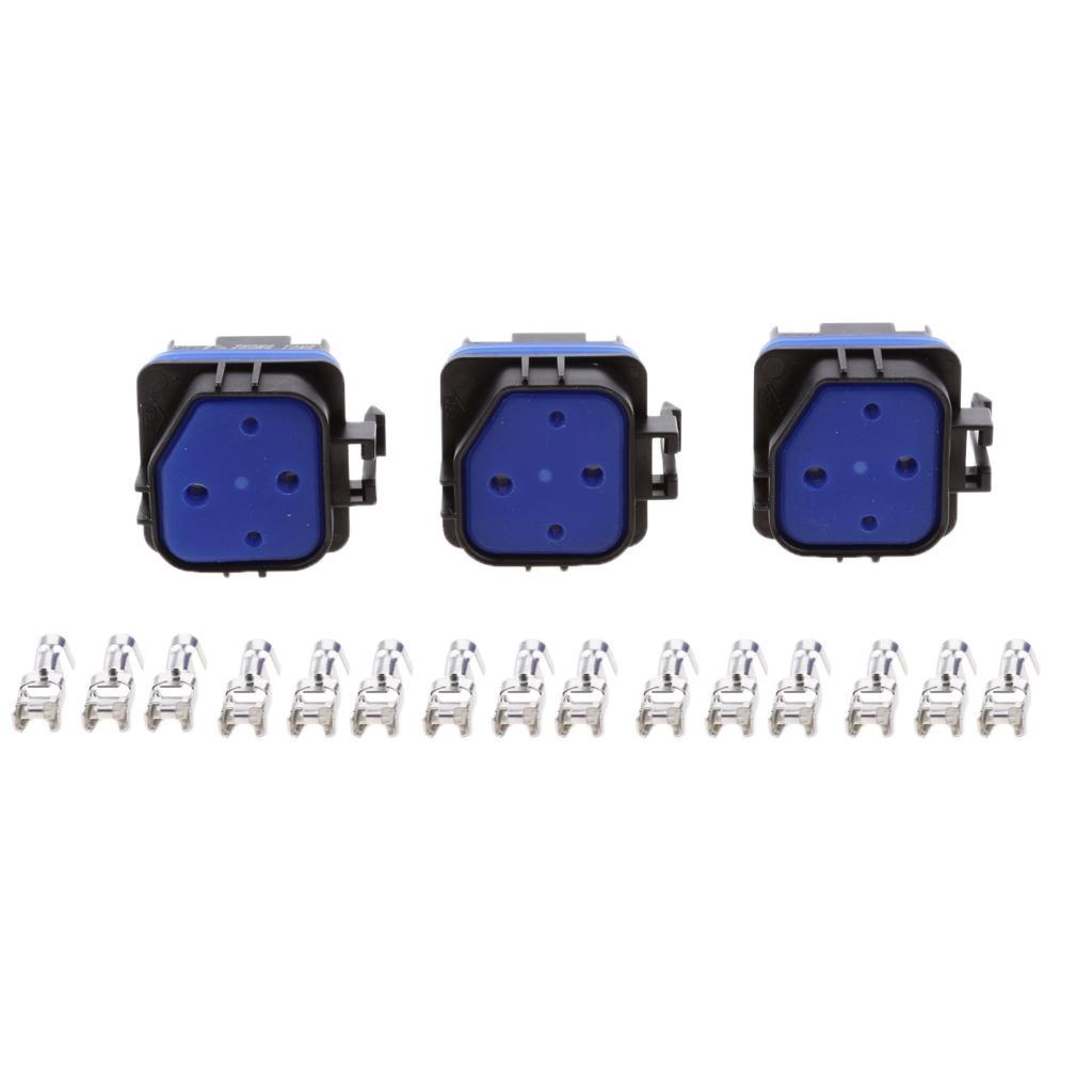 3 Pieces Automotive 40A 5 Pin Relay Socket Connector Holder With Terminals