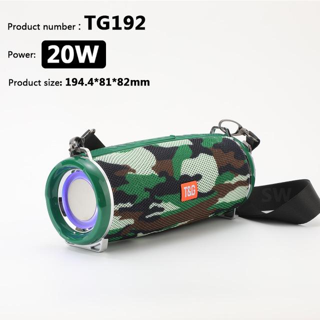 Loa Bluetooth 20W công suất cao TG192, cột di động chống thấm nước cho PC, loa máy tính, loa siêu trầm, trung tâm âm nhạc, trung tâm âm nhạc FM TF Color: Camouflage
