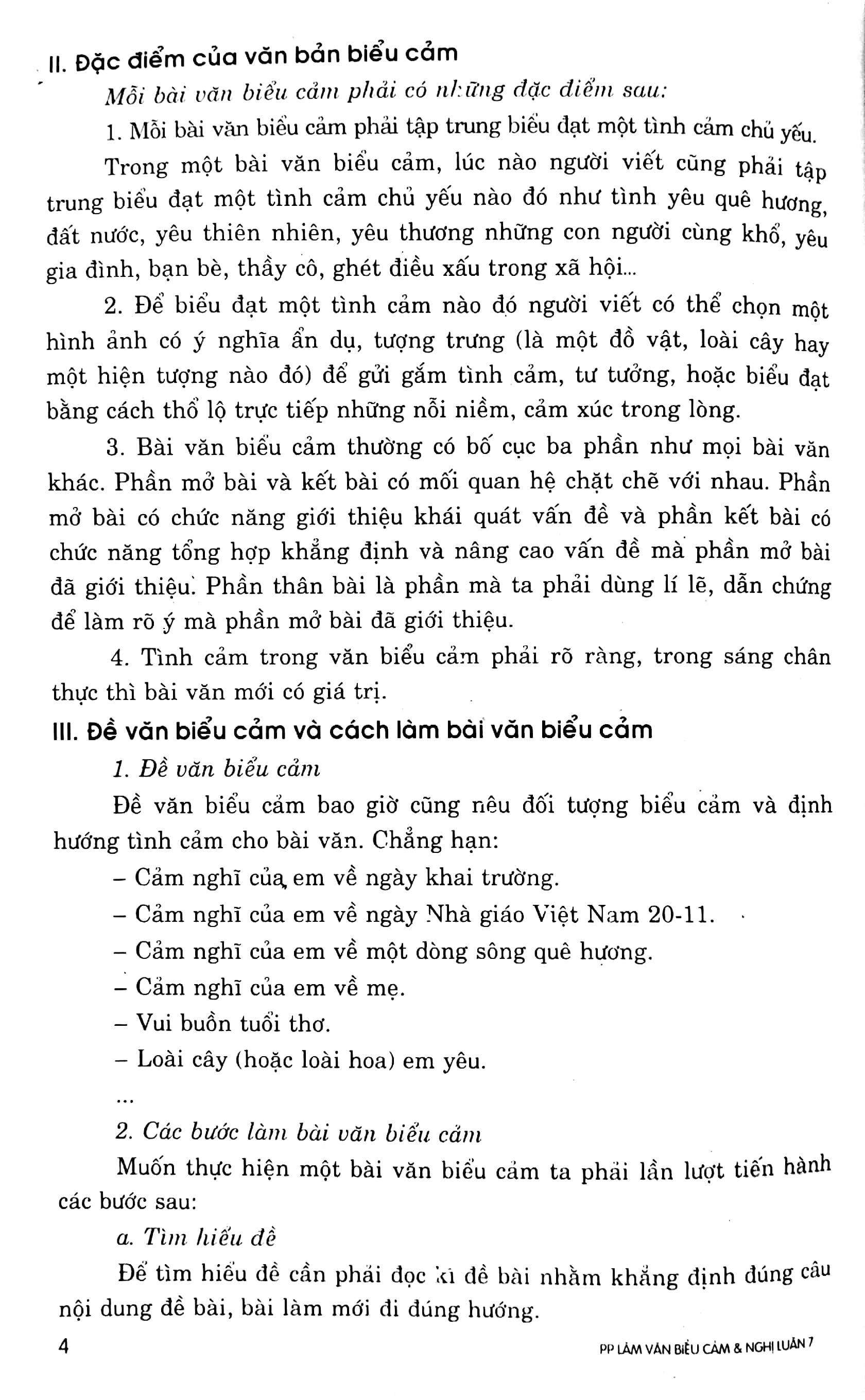 Phương Pháp Làm Văn Biểu Cảm Và Nghị Luận Lớp 7