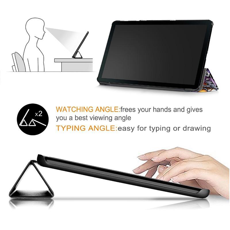 Bao da PU màu trơn kèm giá đỡ đứng thời trang sang trọng cho máy tính bảng LENOVO TAB P10 TB-X705F/L