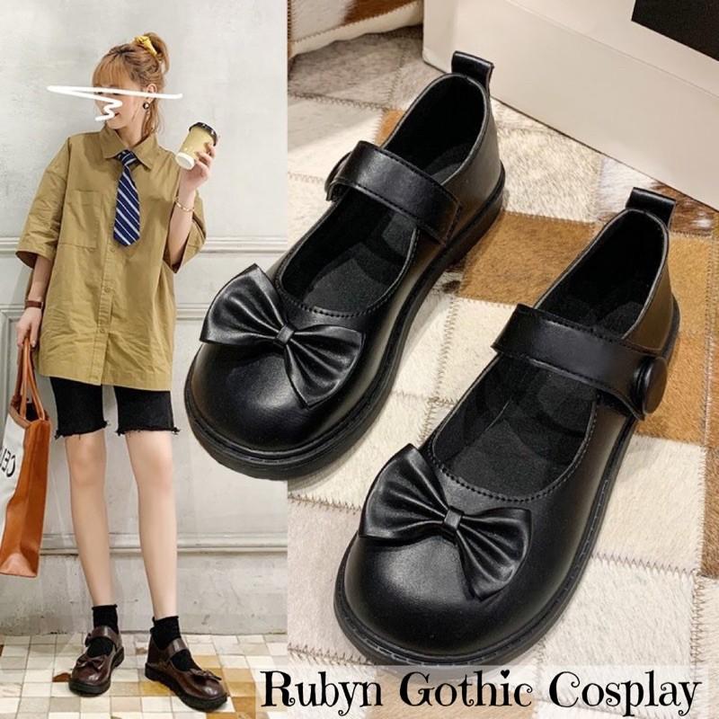 Giày Búp Bê Lolita Đính Nơ Xinh Xắn ( Size 35 - 40 ) Màu Nâu và Đen. A02