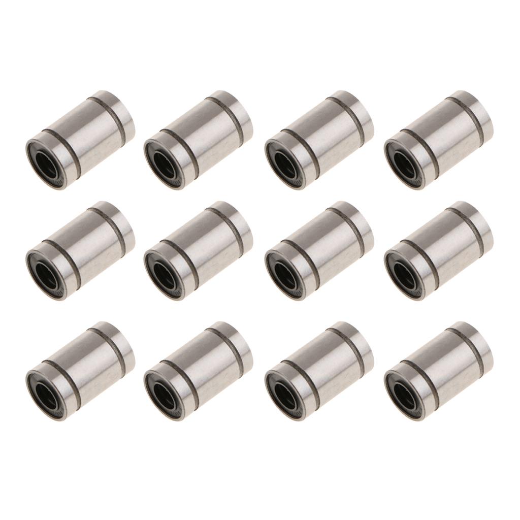 12 Pcs 17mm Linear Bearing Bushing LM6UU 6MM Rubber Sealed for 3D Printer