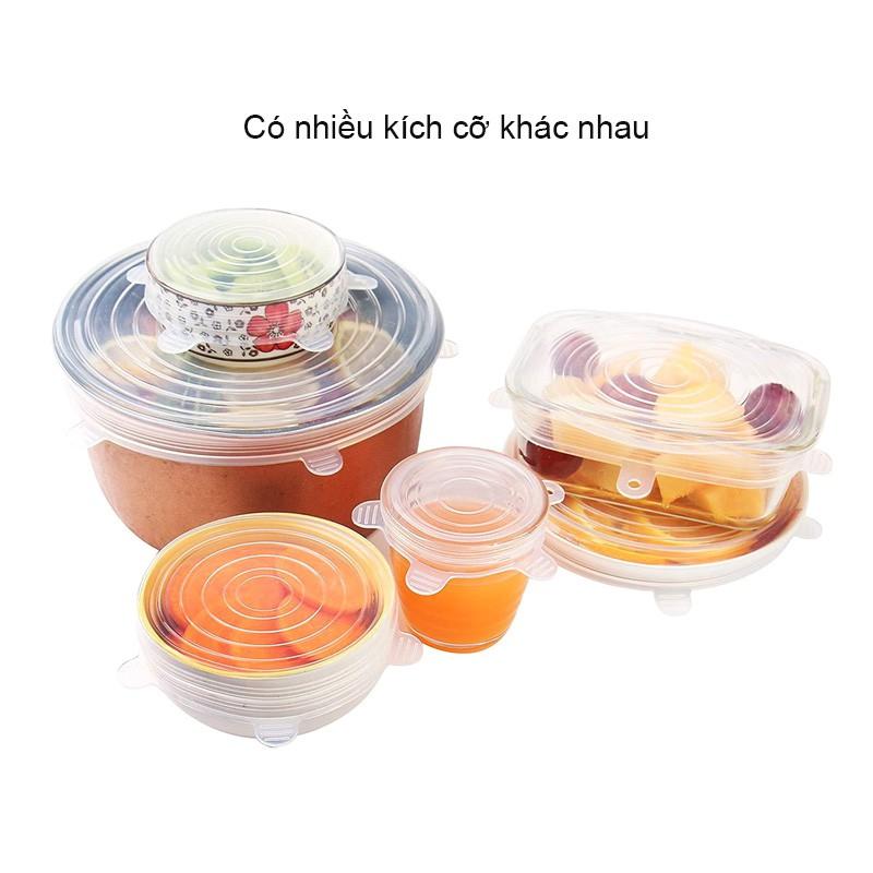 BỘ 6 MIẾNG SILICON BỌC TÔ CHÉN BÁT BẢO QUẢN THỨC ĂN ĐA NĂNG NHIỀU KÍCH CỠ