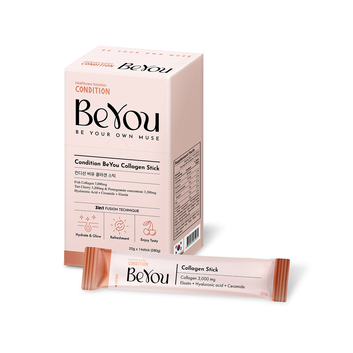 [Kolmar]Thực phẩm bổ sung Thạch Collagen BEYOU CONDITION STICK 3000MG Hộp 14 gói 20g