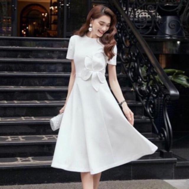 Có size XL đến 64kg - Đầm xoè lụa cao cấp kết hoa eo SANG TRỌNG MS82YMM MM