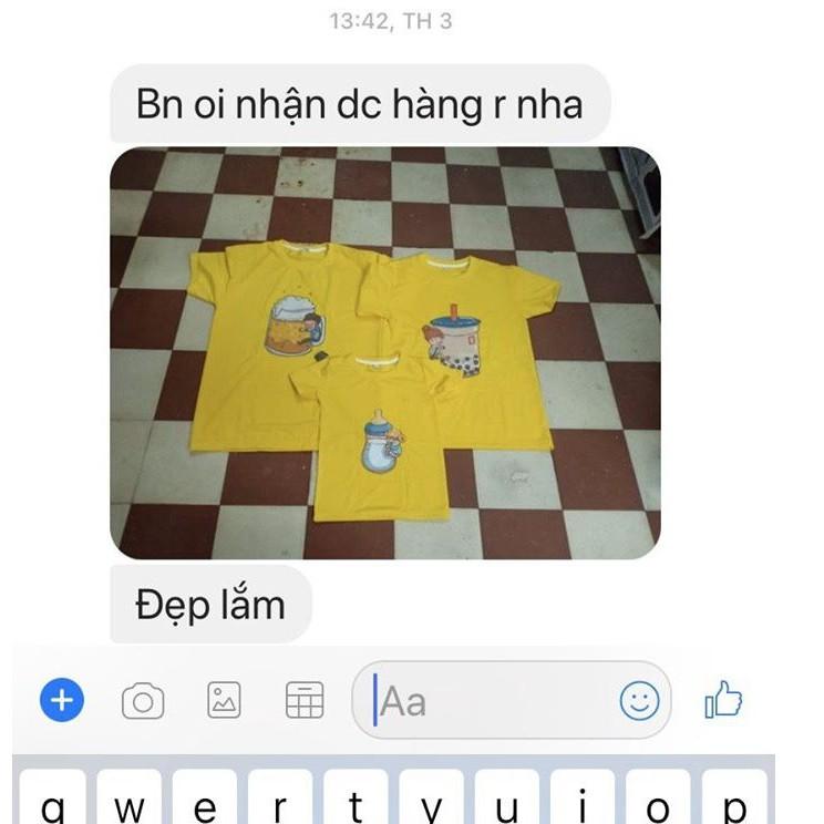 SET 2 Áo Cặp Couple Tay Ngắn Nam Nữ Thiết Kế Họa Tiết Dễ Thương - Form Unisex - Chất Cotton - Mã AT042