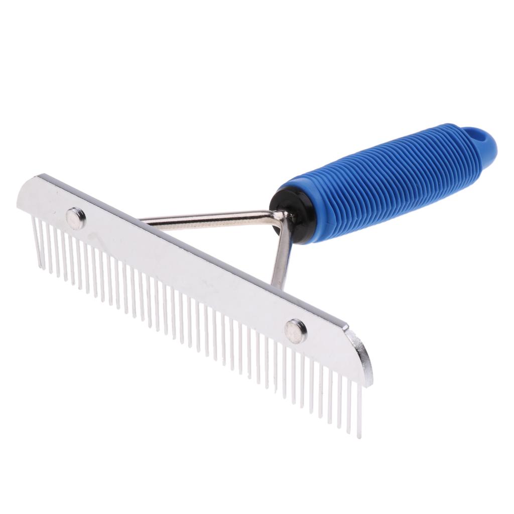 Dog Cat Hair Comb Pet Fur Knot Remove Rake Shedding Grooming Brush Blue