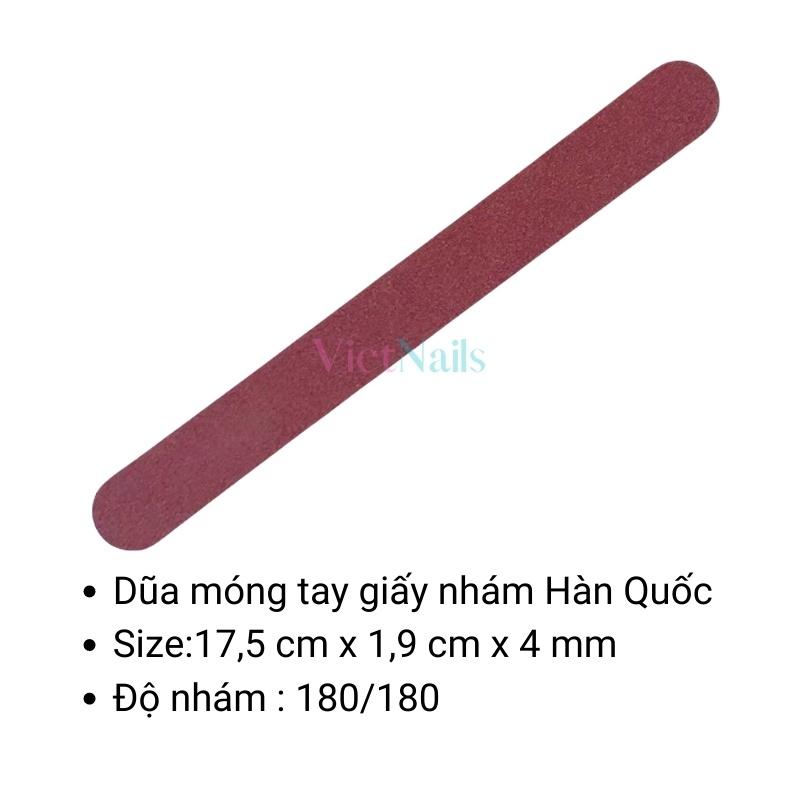 Dũa Móng Tay Nhám Hàn 180/180 Loại Dày Lõi Nhựa Tạo Cảm Giác Êm Móng Khi Dũa