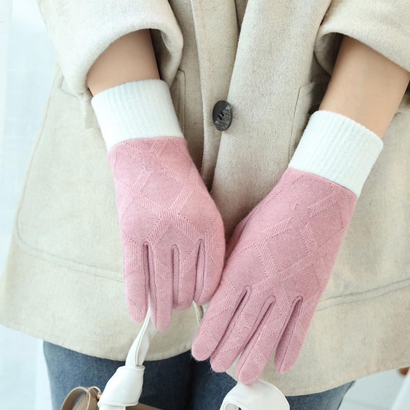 MYALICE Mùa Đông Nữ Găng Tay Len Cảm Ứng Màn Hình Ấm Full Ngón Tay Chống Gió Găng Tay Nữ Thể Thao Lái Xe Làm Dày Găng Tay Hở Ngón