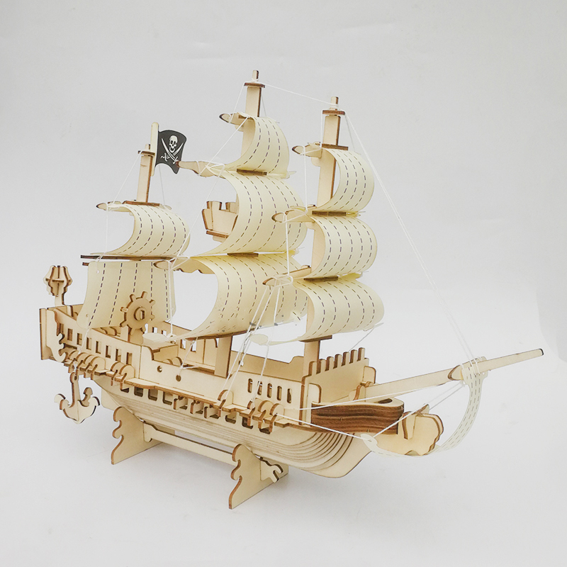 Đồ chơi lắp ráp gỗ 3D Mô hình Tàu Cướp Biển Pirate Ship