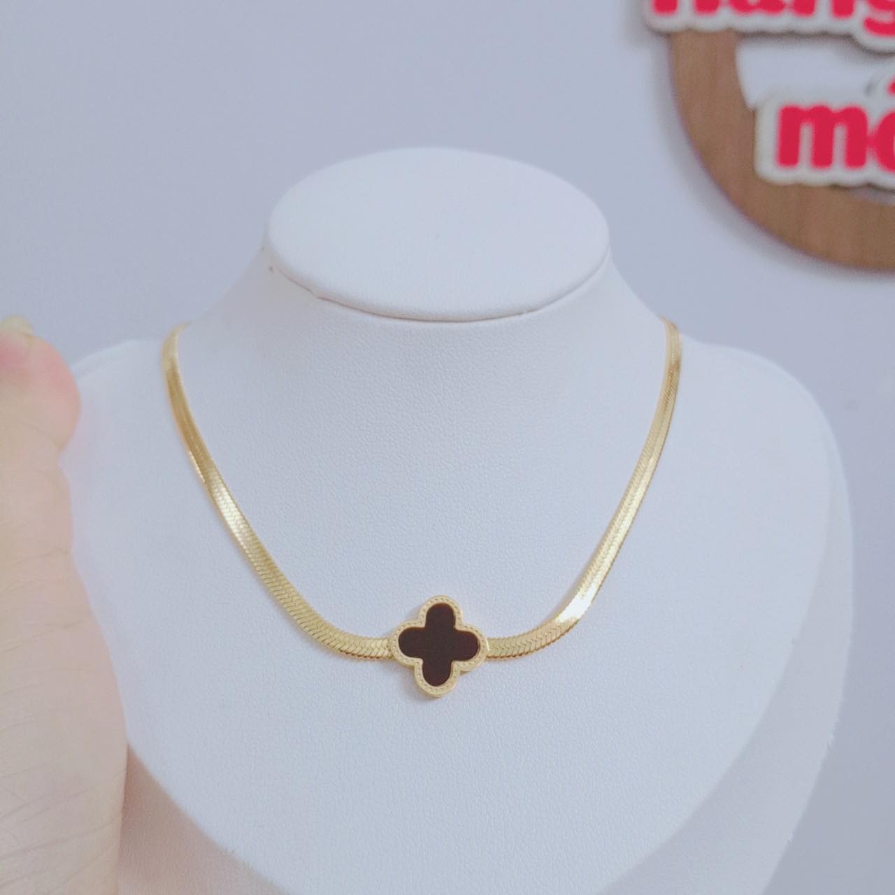 Dây chuyền Titan mặt cỏ 4 lá V01 xinh lung linh