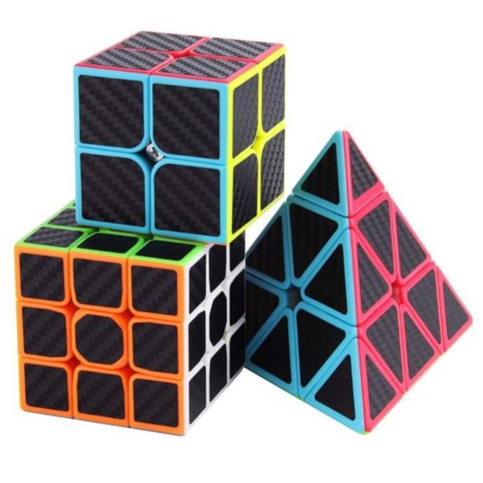 Rubik Carbon 2x2 3x3 Tam Giác  Xoay Trơn, Không Kẹt, Không Rít. Rubik Đồ Chơi Thông Minh