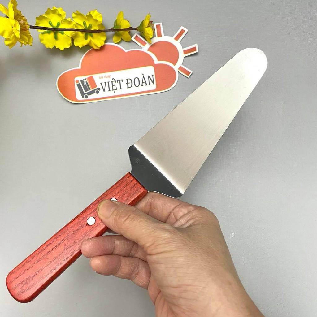 Xẻng Xúc Bánh INOX DÀY KHÔNG RỈ- CÁN GỖ CAO CẤP- Đồ dùng làm bánh, kem cuộn, pizza , dụng cụ nhà bếp đa năng
