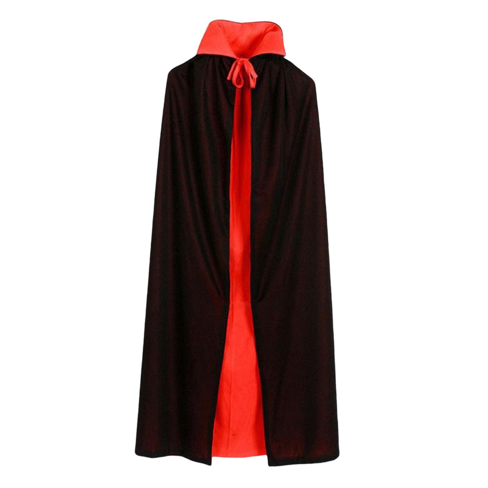 Gothic Halloween Cloak, Wizard 150cm Devil Cape for Women Fancy Dress Adults Unisex