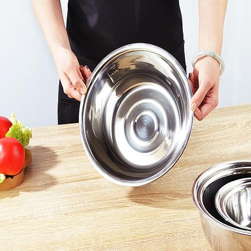 Bộ Thau Inox 5 Món Dùng Rửa Rau Củ Quả, Thau Trộn Salad Dày Dặn Siêu Tiện Dụng Cho Nhà Bếp Size Từ 14-24cm