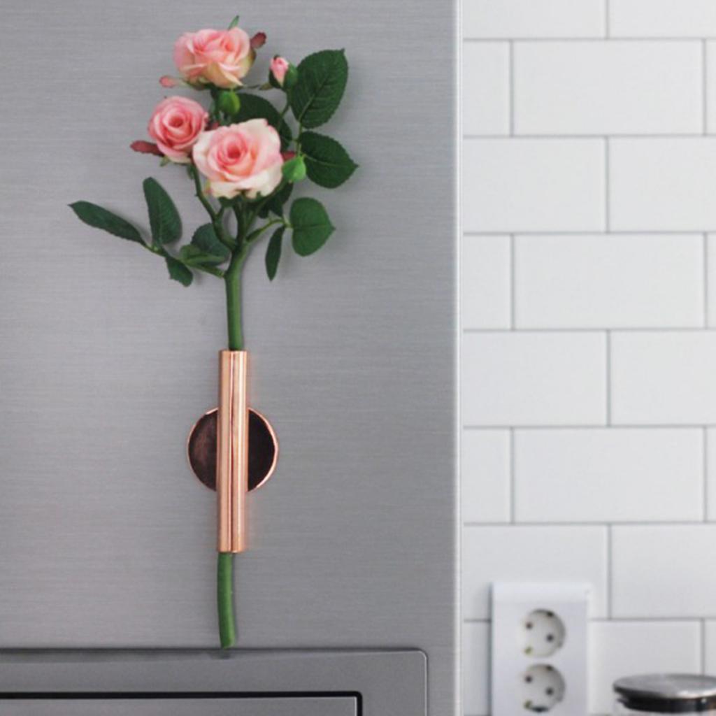 2Pcs Wall-Mounted Flower Tube Wall Hanging Metal Vase Iron Art Decor, 4''H